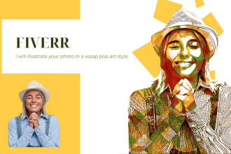 illustrate your photo in a wpap pop art style