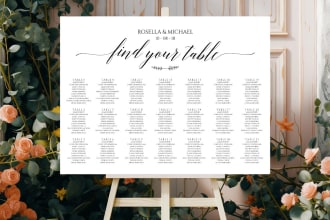 design beautiful wedding seating chart or table plan