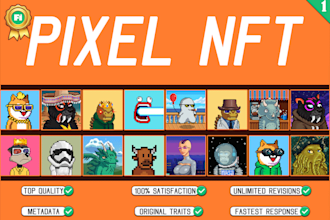 Top 5!  create 1k, 5k, 10k premium pixel art nft