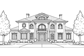 draw a detailed sketch of a house or building