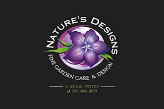 create a purple flower logo