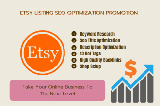 do etsy SEO optimization and etsy shop promotion by tag, listing, traffic