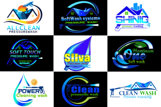 design pressure washing and power washing service logo