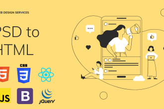 convert psd to html,xd to html,figma to HTML with responsive website design