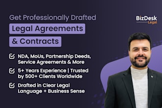 expertly review and draft legal contracts and agreements