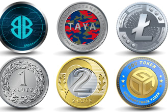 do 3d gold coin,logo,token,bitcoin,crypto token icon design