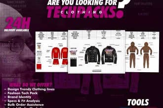 make clothing mockups and tech packs