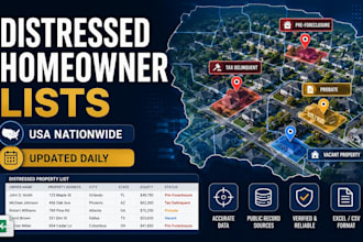 provide real estate distressed homeowners lists in the USA