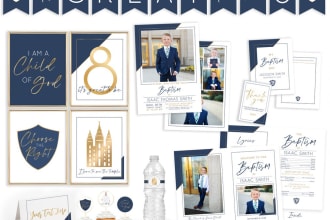 design lds baptism invitations, announcements
