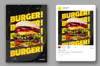 impressive food social media post, poster ,restaurent flyer, menu and banner