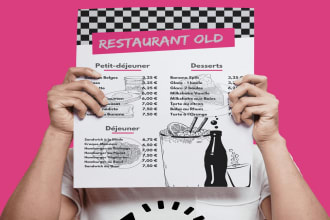 design professional, food menu, restaurant menu, price list