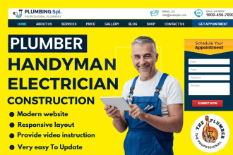 create plumber, handyman, roofing, construction, plumbing website