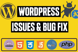 fix wordpress bugs, errors, html css issues, elementor pro expert help