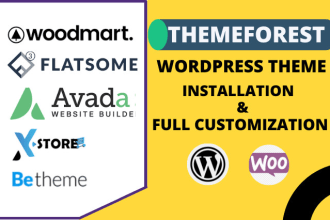 customize woodmart, flatsome, xstore, avada  themes