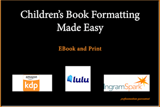 format children book for ingramspark, amazon, professionally