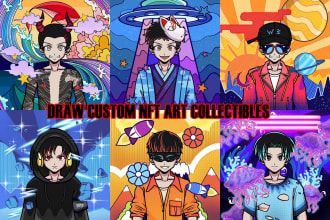 draw custom nft art collectibles anime animal object shape