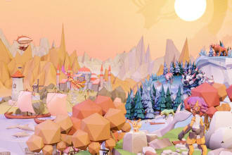 create 3d low poly models or environment for game or render