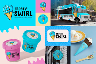 design a modern brand identity and brand style guide with a flat business logo