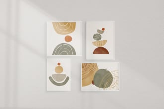 design printable abstract minimal boho wall art or poster