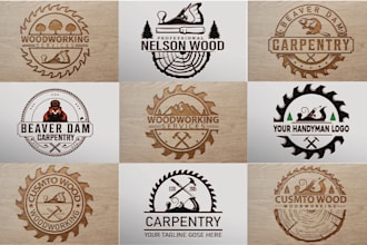 design wood, carpentry, and woodworking logo for you