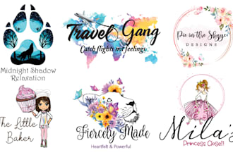 design luxury feminine and signature watercolor logo