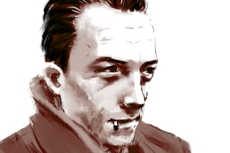 draw faces portraits semi realistic black and white or one color