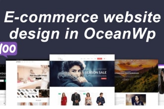 create your ecommerce website by ocean wp with full website creation