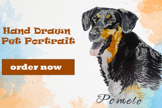 draw hand drawn pet portrait