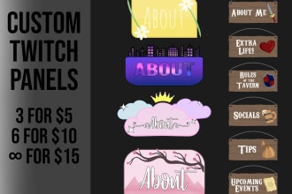 make cute panels for your twitch channel