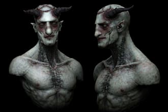 create 3d monster model for 3d printing or games