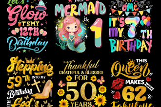 create birthday, kid birthday tshirt design