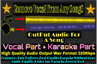 remove vocals from a song,make a high quality karaoke