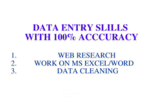do fastest data entry in one day and web reasearch