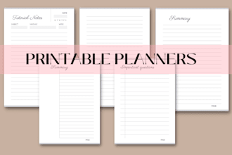 design high quality minimalistic planner for you