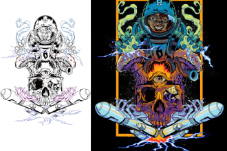 create custom cartoon art for tshirts,stickers,cover etc