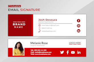 make clickable html email signature or email footer design