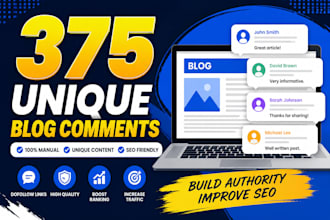 build 375 unique domains blog commenting links