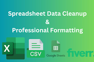 clean, format, remove duplicates, fix errors, and organize excel data