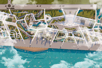 draw and render 2d,3d site plan,landscape design,master plan