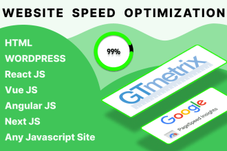 speed optimize html, react js or any javascript site