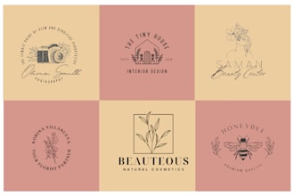 do two beautiful aesthetic modern boho logo, feminine  in 24 hours