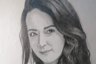 drawing portraits of people completely in pencil