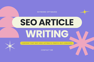 be your SEO content writer for blog post and article writing
