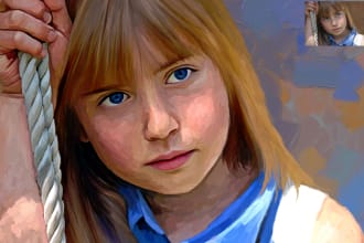 draw awesome digital oil painting portrait
