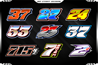 make designs for nascar track numbers, offroad, trail etc