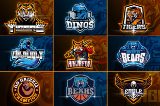 do animal mascot, eagle, wolf, bear, tiger, fox or lion logo