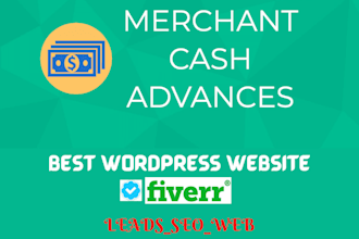 design merchant cash advance website landing page