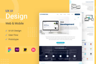 design creative UI UX for your website landing page