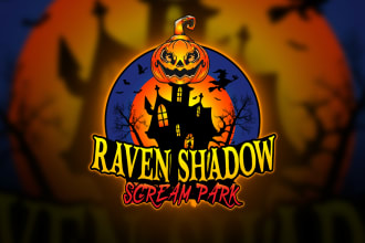 design custom made halloween, horror logo