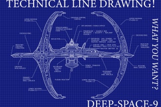do technical line drawing, blueprint, 2d drawing, product sketch, line art